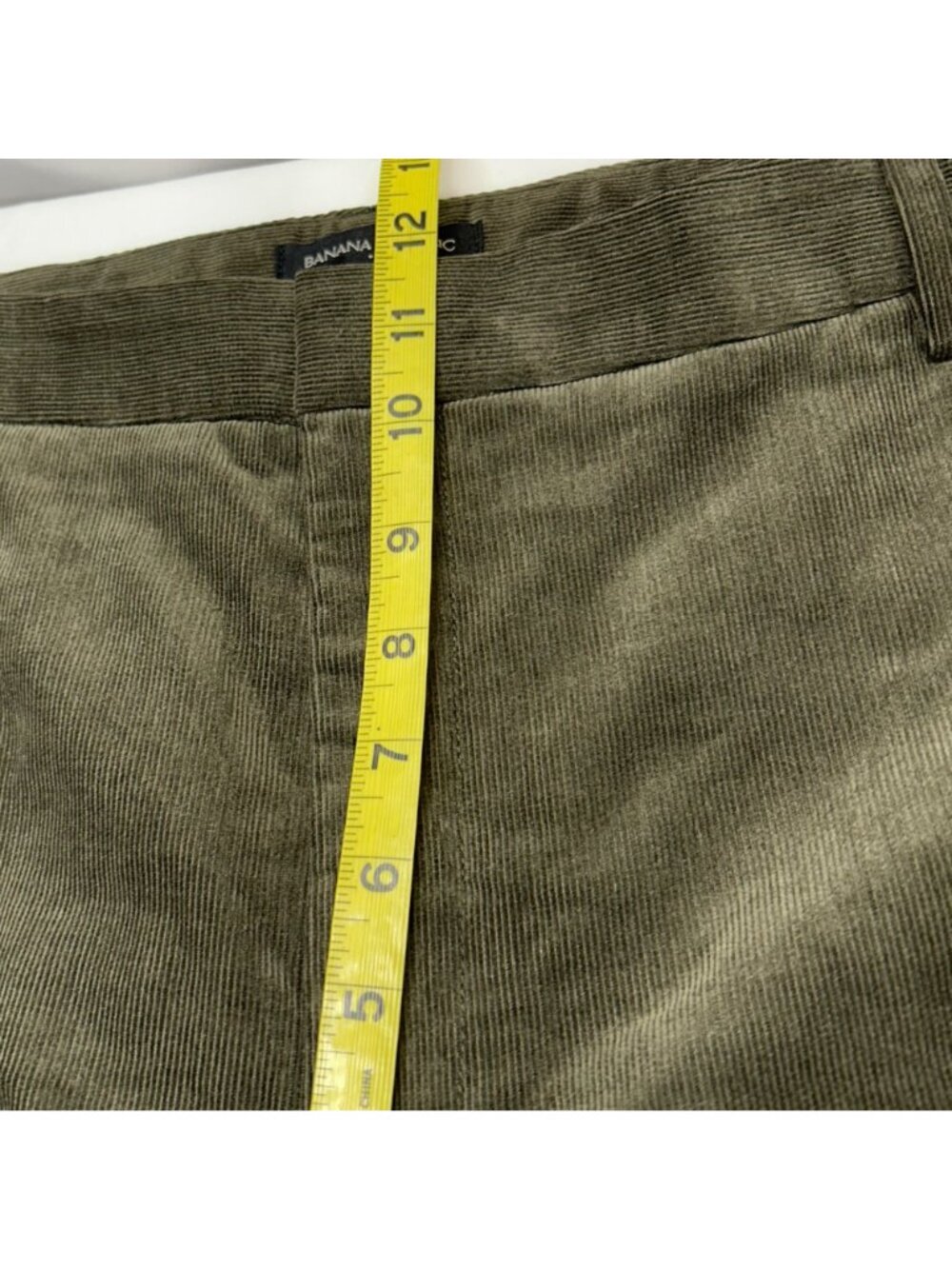 Banana Republic Womens Tall 12 Olive Green Corduroy Straight-Leg Pants - Picture 8 of 16